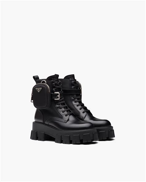 prada biker boots 2014|Monolith brushed rois leather and nylon biker boots .